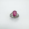 3.5ct Natural Ruby & Rose Cut Diamond Ring in Sterling Silver 925 Size N - O