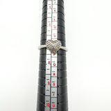 Puffy Diamond Heart Engagement Ring in Sterling Silver 925 Size N - O Stacking