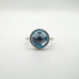 Pandora Aqua Blue Poetic Droplet Ring in Sterling Silver 925 Size 52 L - M