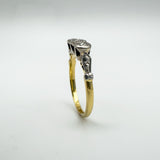 Vintage 18ct Gold & Platinum 0.20ct Diamond Trilogy Engagement Ring Size N - O