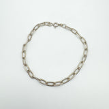 Vintage Oval Links Stacking / Charm Bracelet in Sterling Silver 925