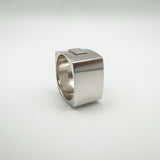 Chunky Silver Square Band by Calvin Klein Size R Heavy 13g Unisex