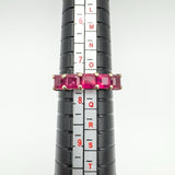 Chunky 9ct Gold 2.35ct Ruby 5 Stone Ring Size O - P Wedding Eternity Stacking