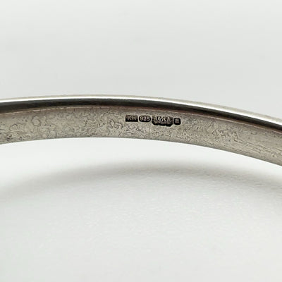 Contemporary / Modernist 2ct CZ Bangle in Sterling Silver 925 by Kit Heath