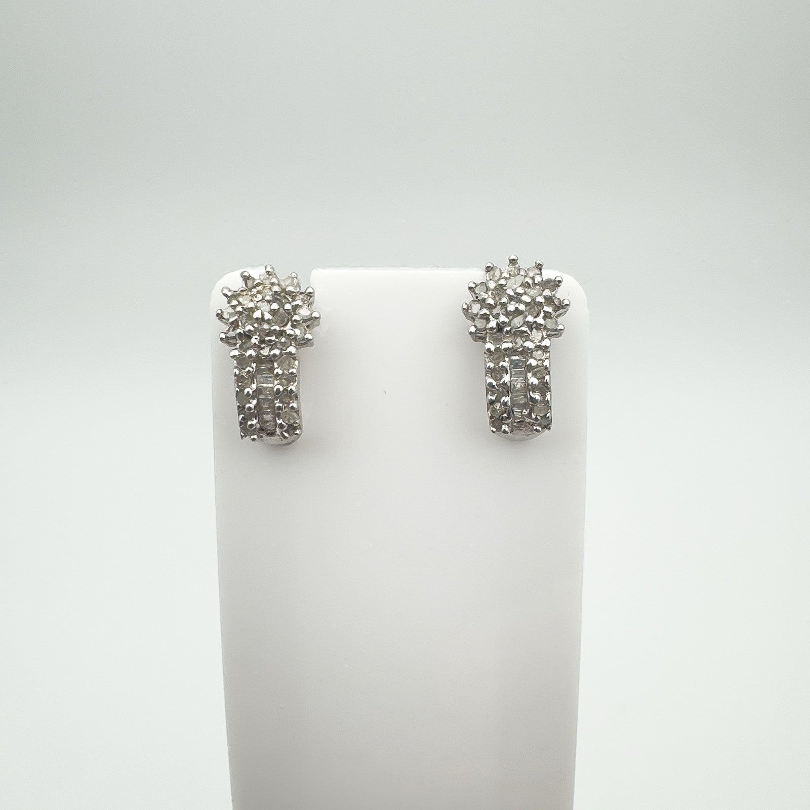 Celestial Diamond Drop Shooting Star Earrings in Sterling Silver 925