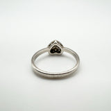 Puffy Diamond Heart Engagement Ring in Sterling Silver 925 Size N - O Stacking