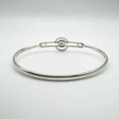 Contemporary / Modernist 2ct CZ Bangle in Sterling Silver 925 by Kit Heath