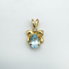 0.50ct Blue Topaz & Diamond Angel Pendant / Charm