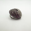 Large Chunky Pink & White CZ Knotted Pendant in Sterling Silver 925