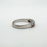 0.50ct Garnet 5 Stone Band / Ring in Sterling Silver 925 Size L