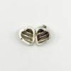 Inside view of the vintage sterling silver puffy heart photo locket with 925 stamp.